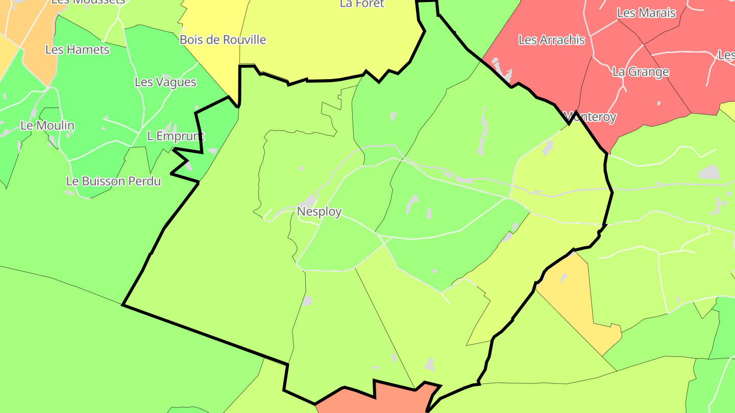 Carte des prix de l'immobilier Nesploy