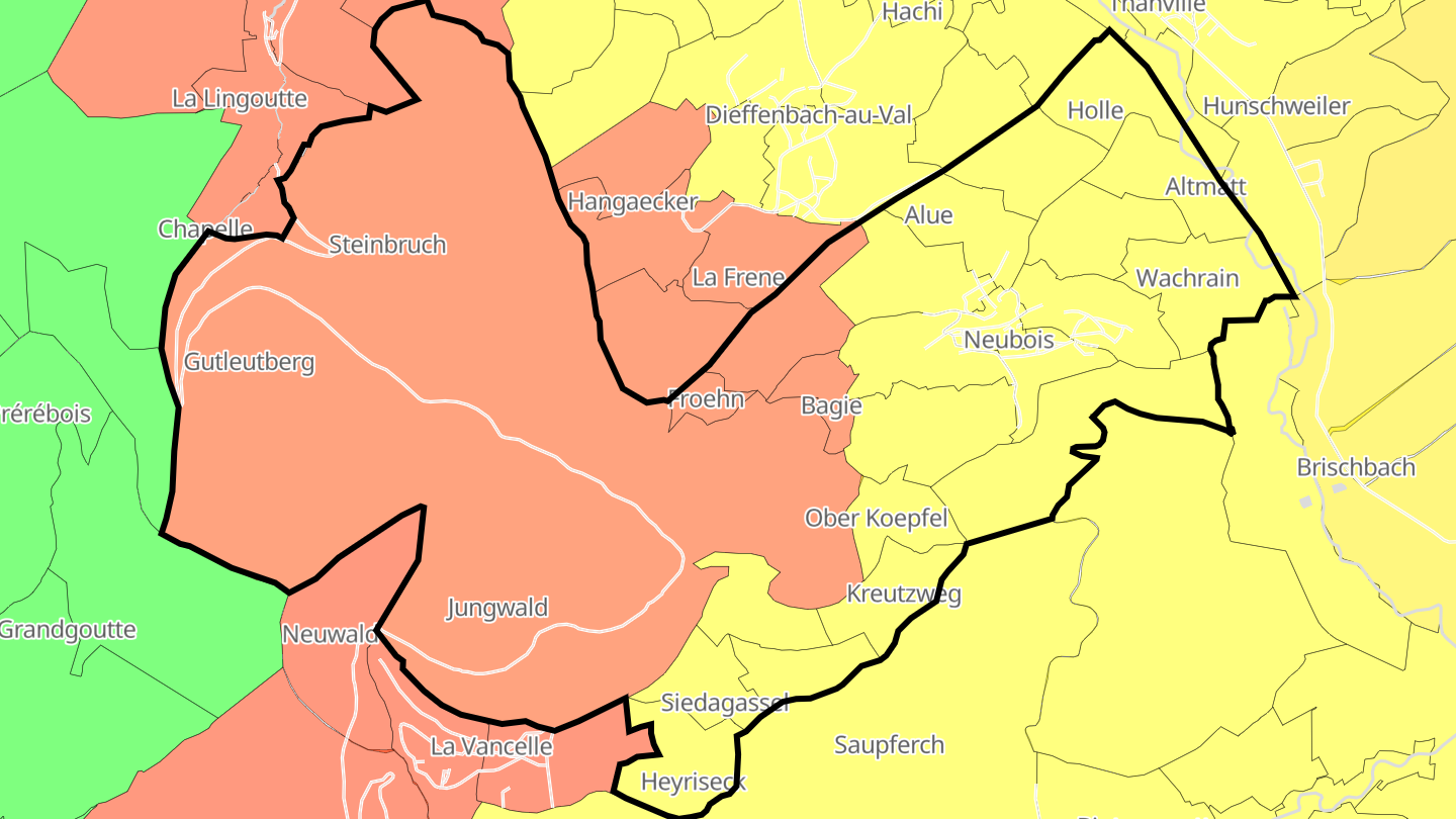 Carte des prix de l'immobilier Neubois