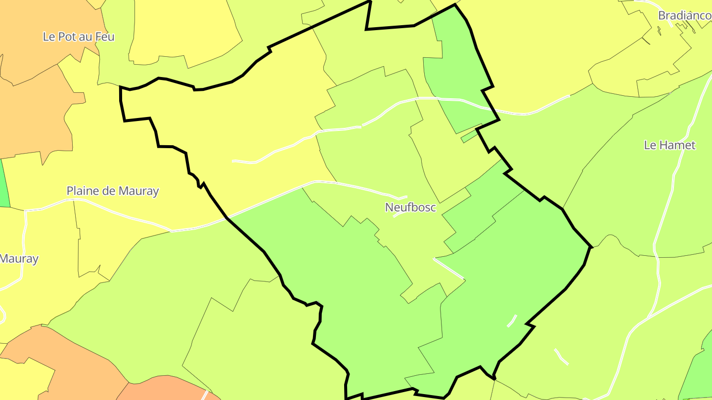 Carte des prix de l'immobilier Neufbosc