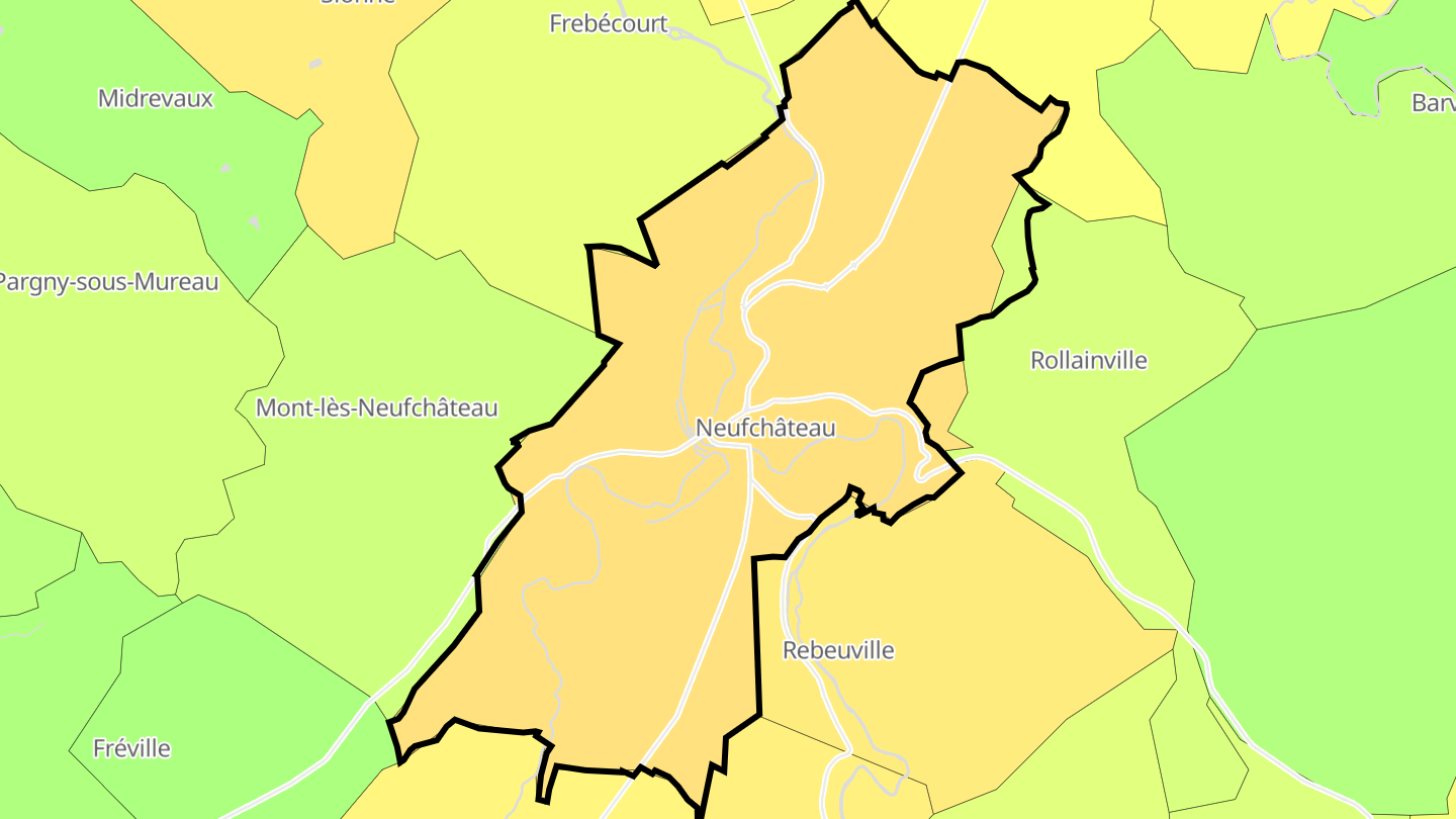 Carte des prix de l'immobilier Neufchâteau