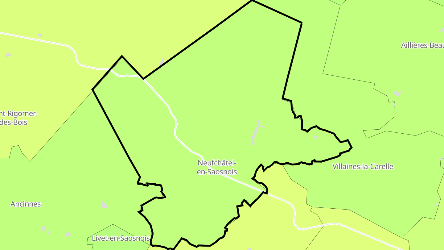 Carte des prix de l'immobilier Neufchâtel-en-Saosnois