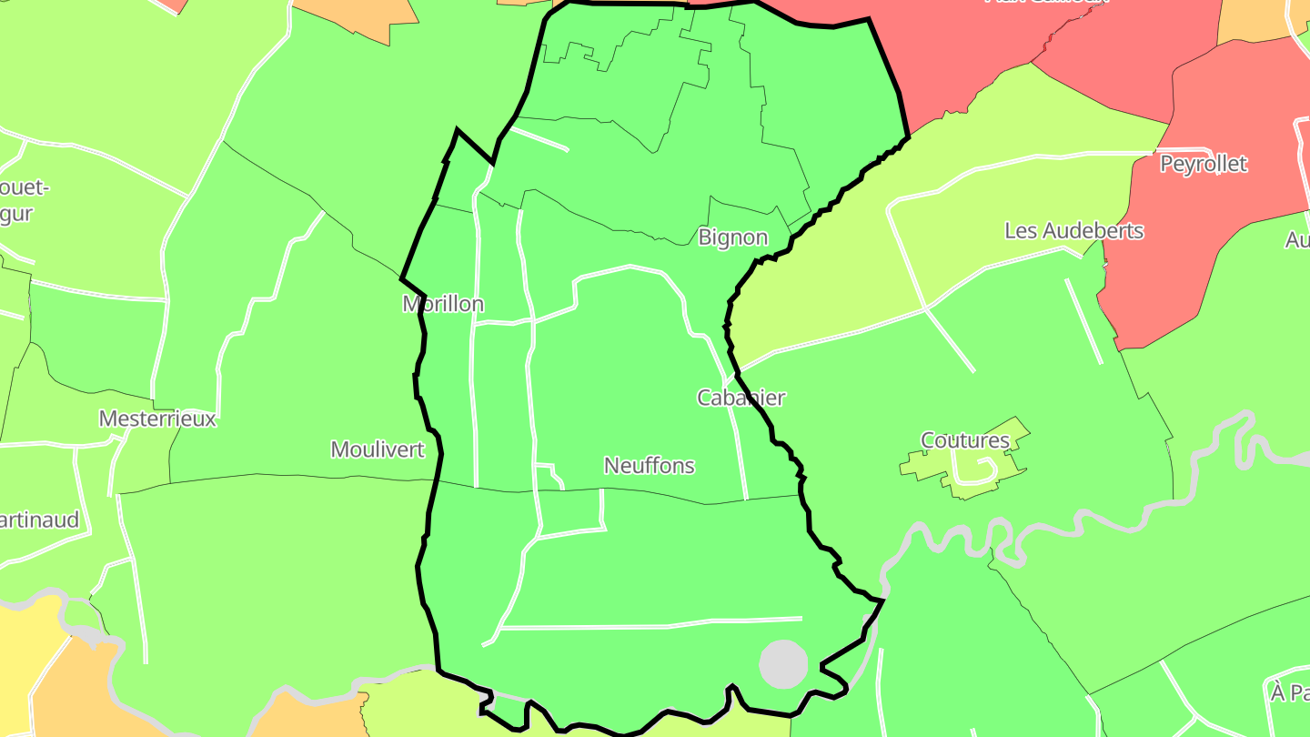 Carte des prix de l'immobilier Neuffons