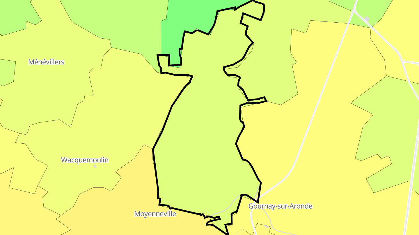 Carte des prix de l'immobilier Neufvy-sur-Aronde