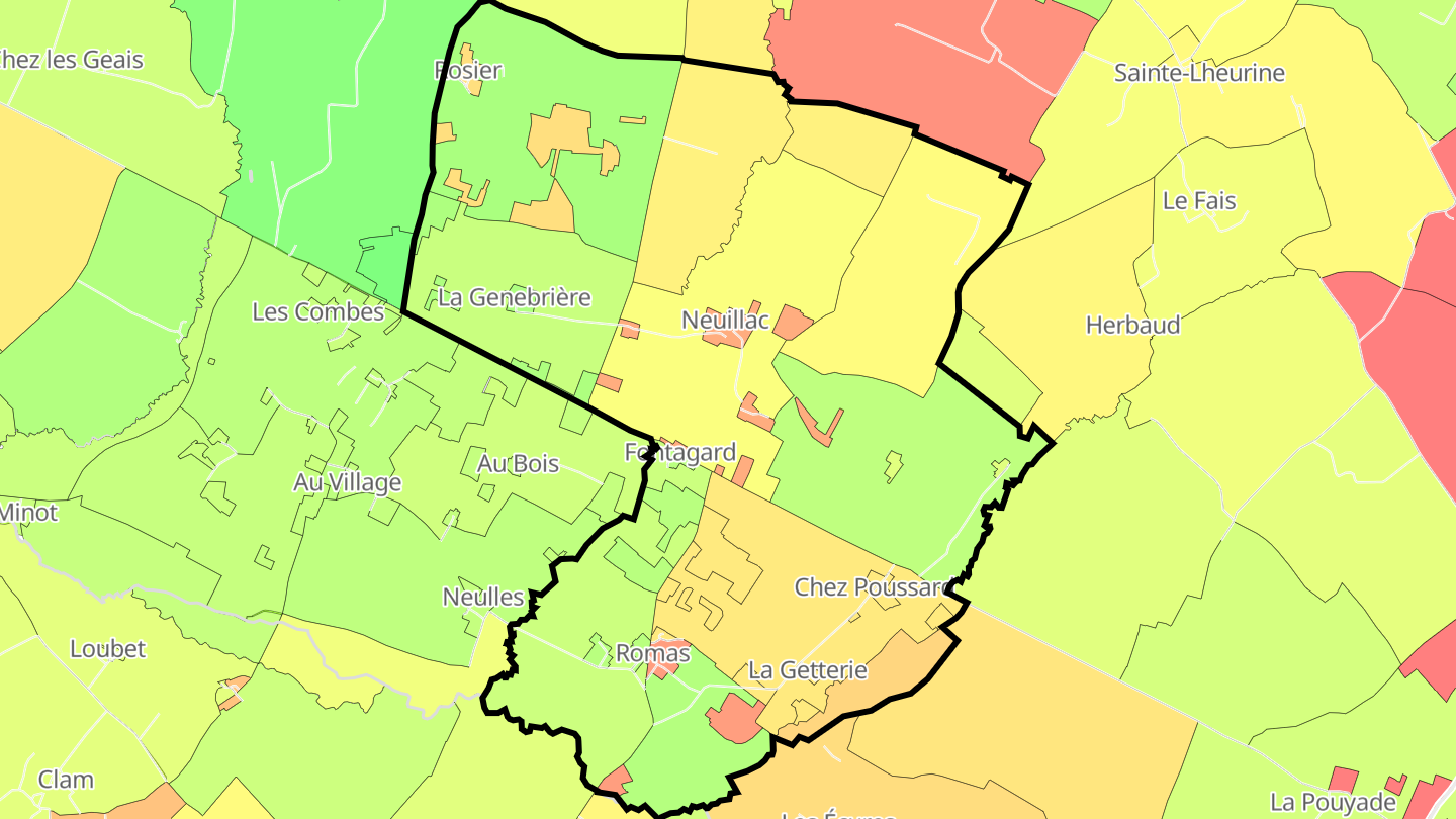 Carte des prix de l'immobilier Neuillac