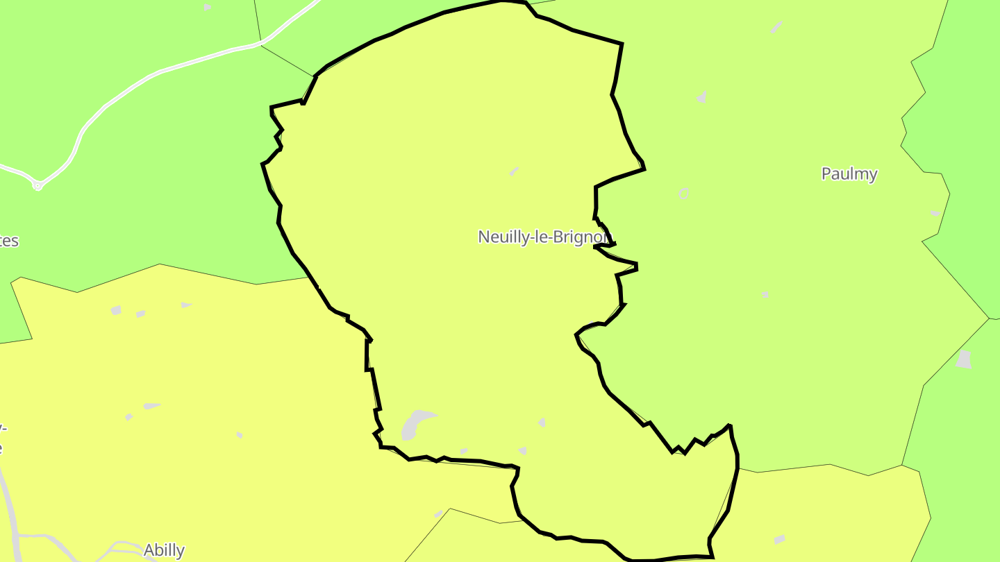 Carte des prix de l'immobilier Neuilly-le-Brignon