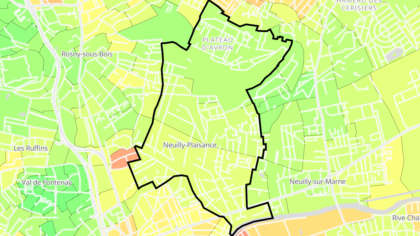 Carte des prix de l'immobilier Neuilly-Plaisance