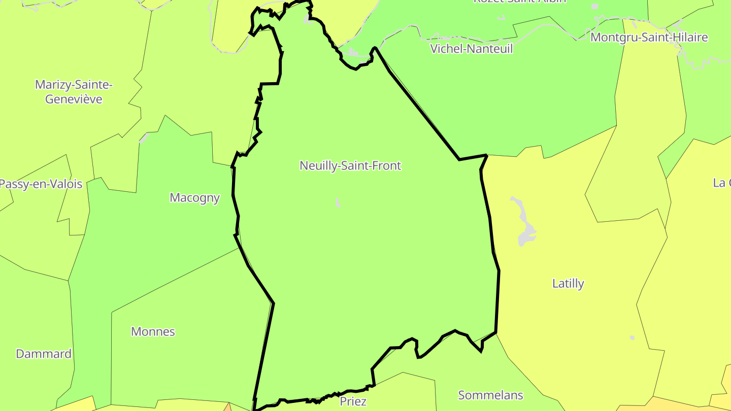 Carte des prix de l'immobilier Neuilly-Saint-Front