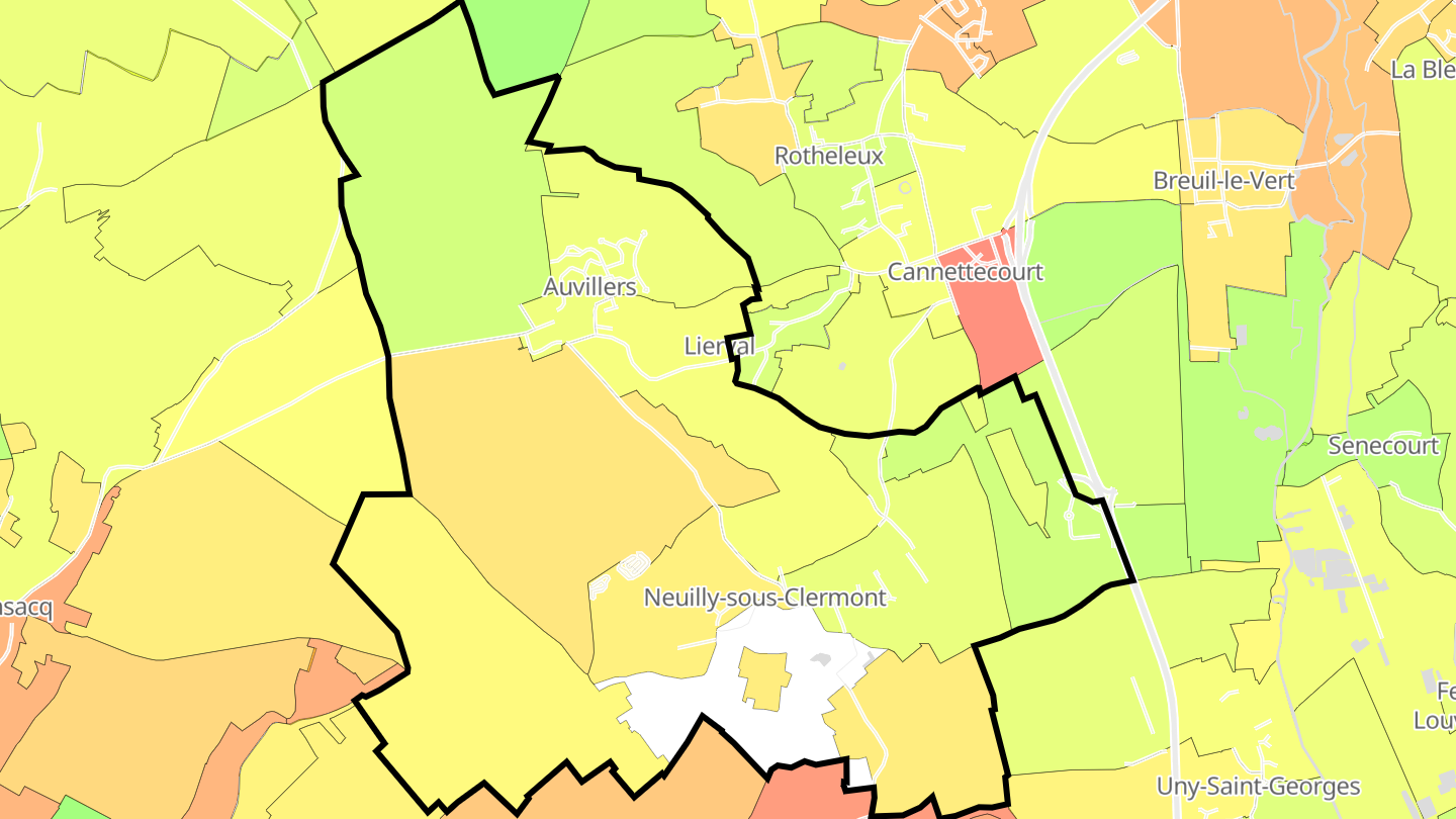 Carte des prix de l'immobilier Neuilly-sous-Clermont