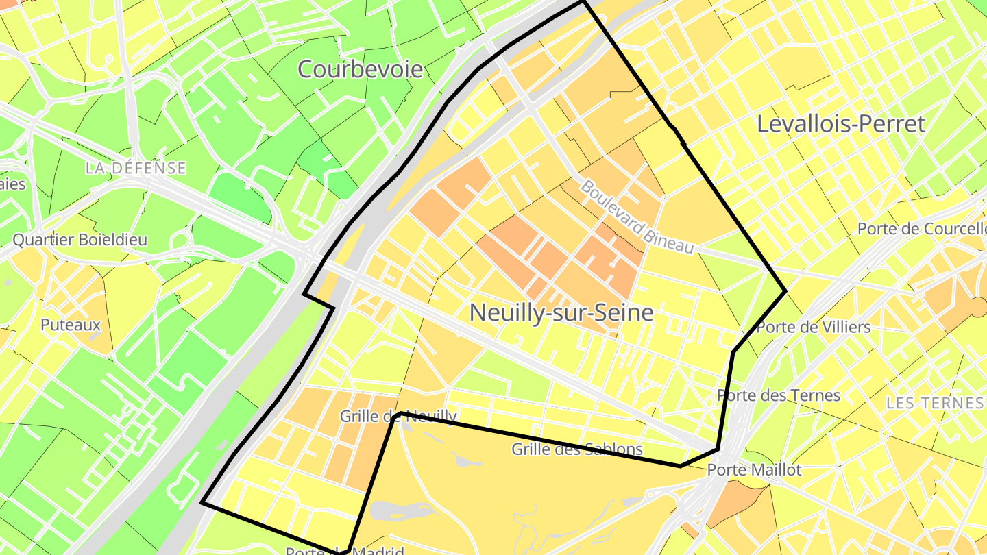 Carte des prix de l'immobilier Neuilly-sur-Seine