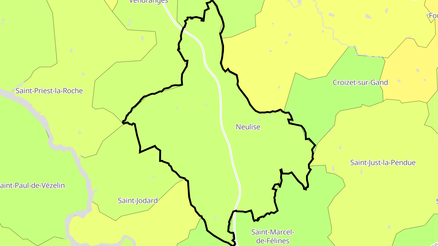 Carte des prix de l'immobilier Neulise