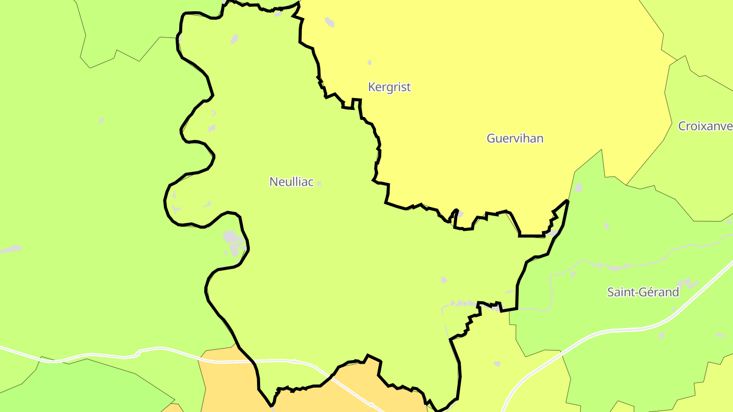 Carte des prix de l'immobilier Neulliac
