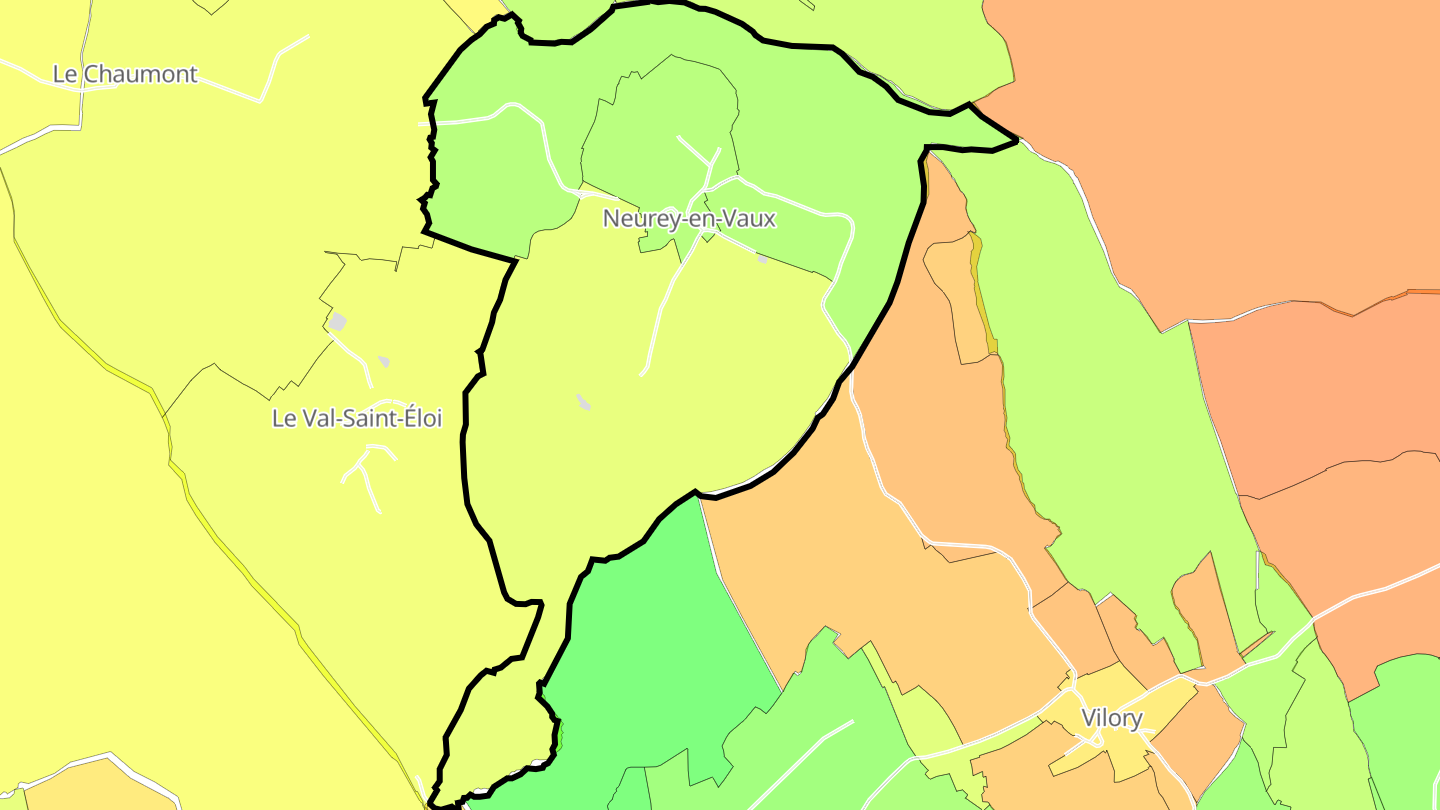 Carte des prix de l'immobilier Neurey-en-Vaux