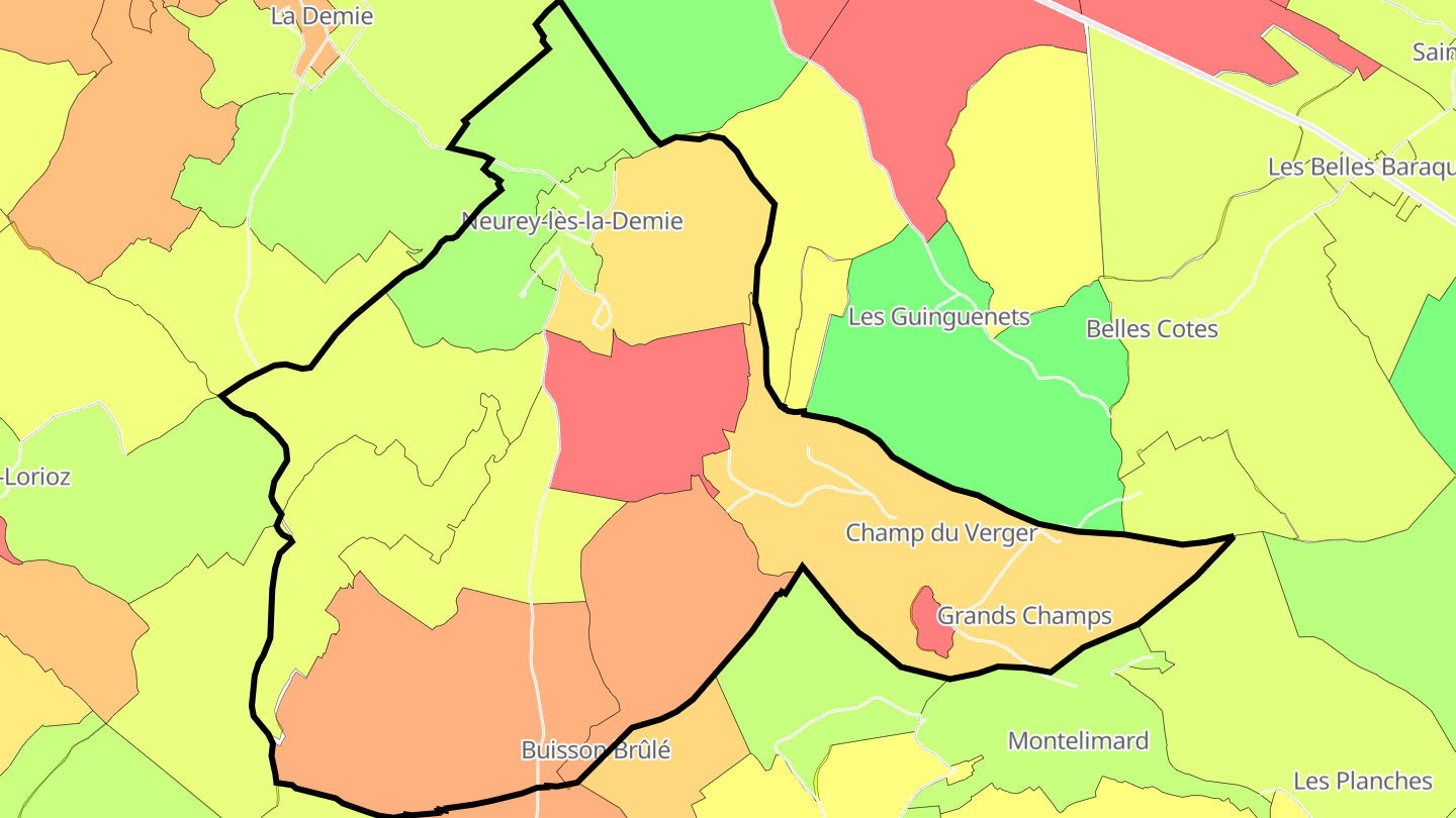Carte des prix de l'immobilier Neurey-lès-la-Demie