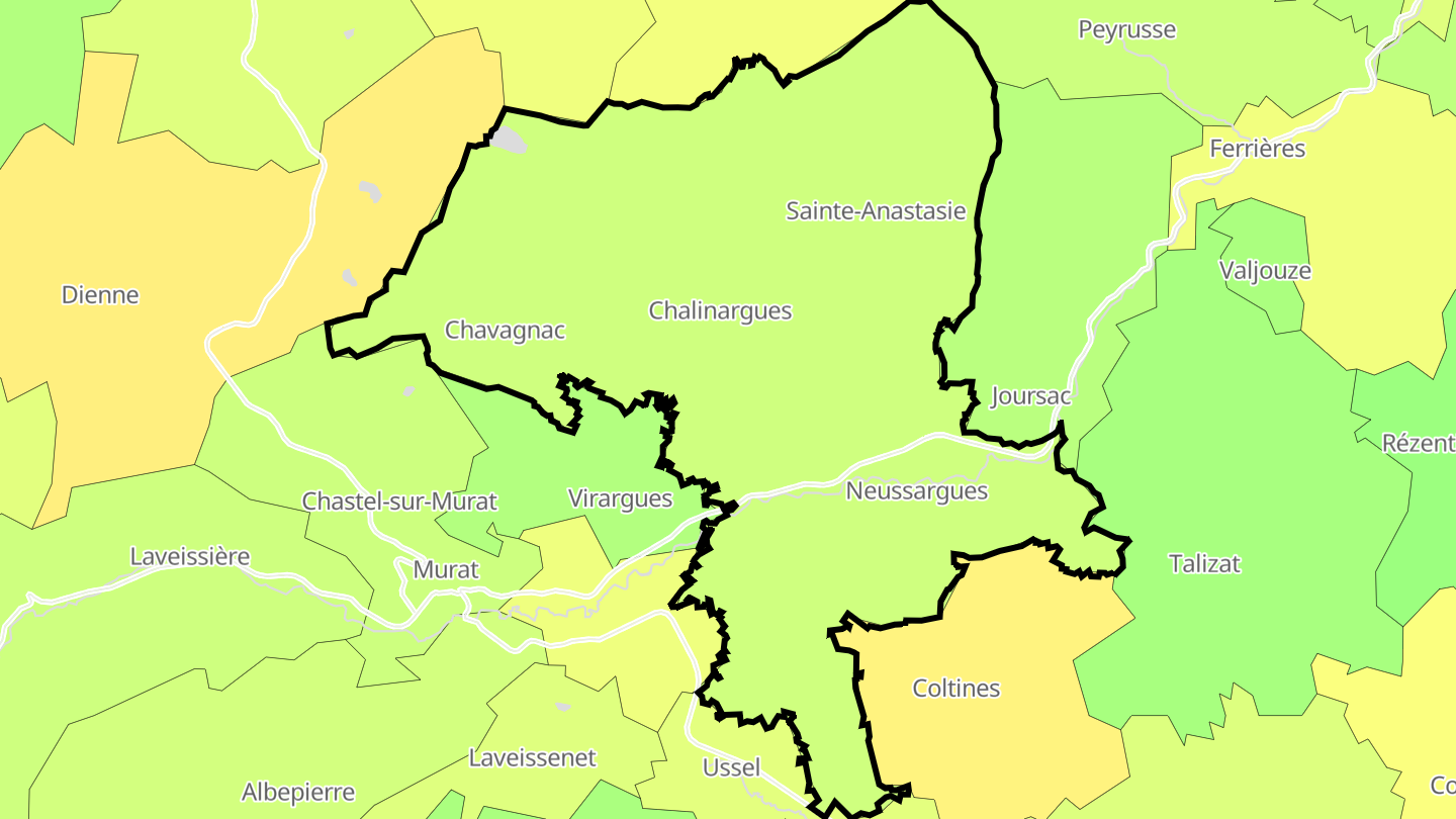 Carte des prix de l'immobilier Neussargues en Pinatelle