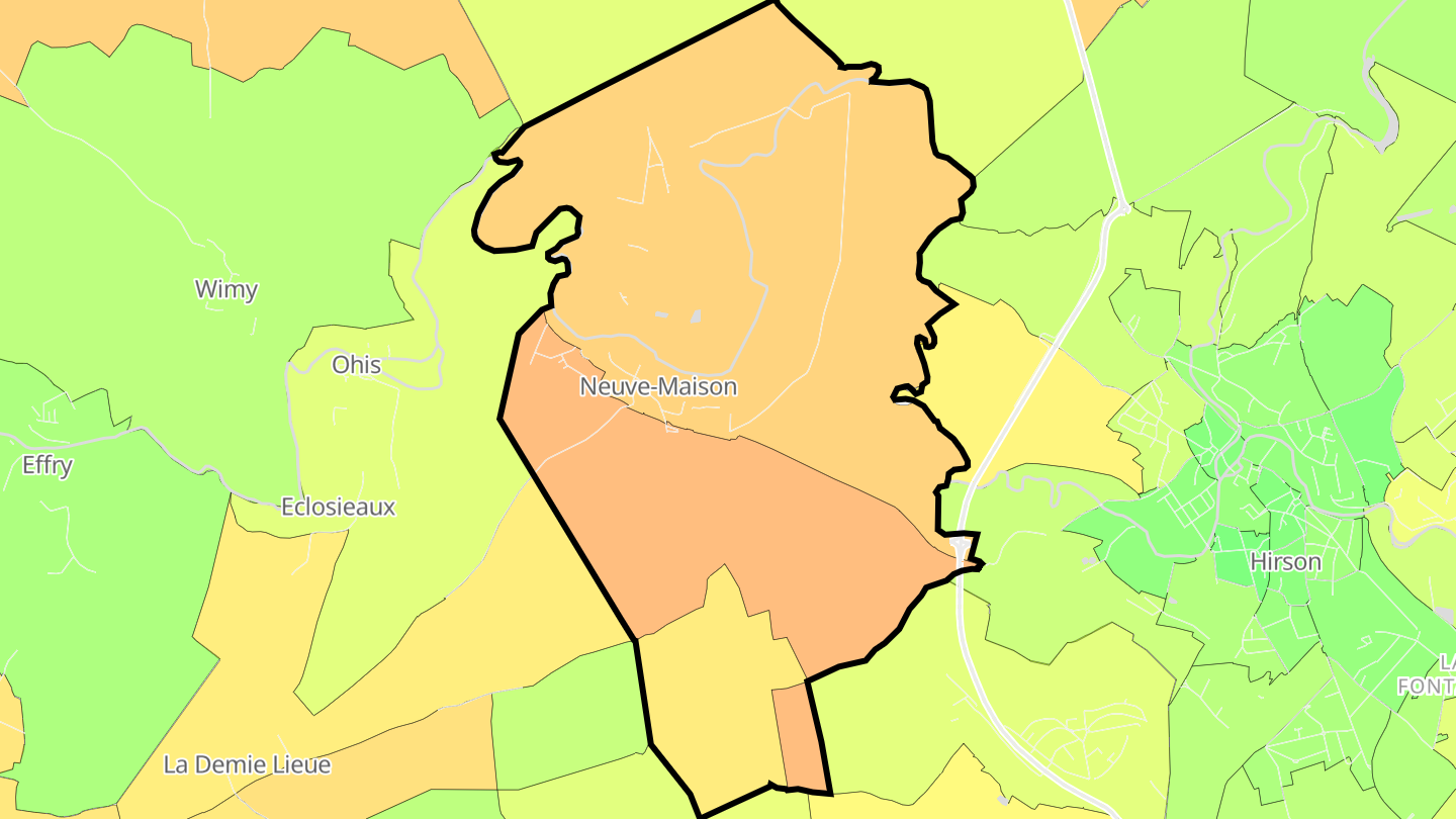 Carte des prix de l'immobilier Neuve-Maison