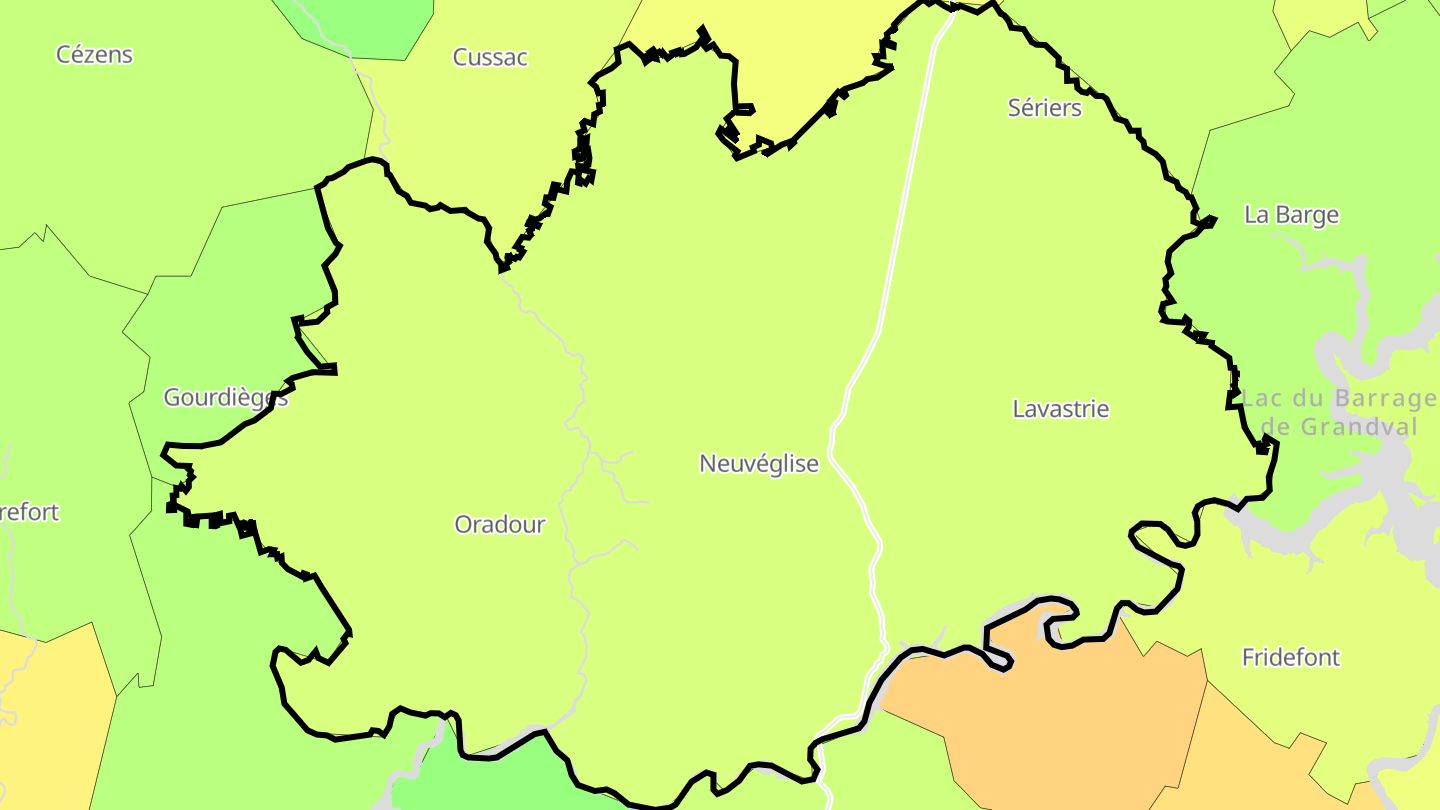 Carte des prix de l'immobilier Neuvéglise-sur-Truyère