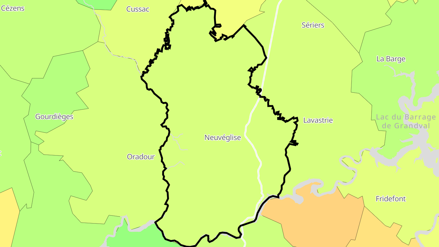 Carte des prix de l'immobilier Neuvéglise