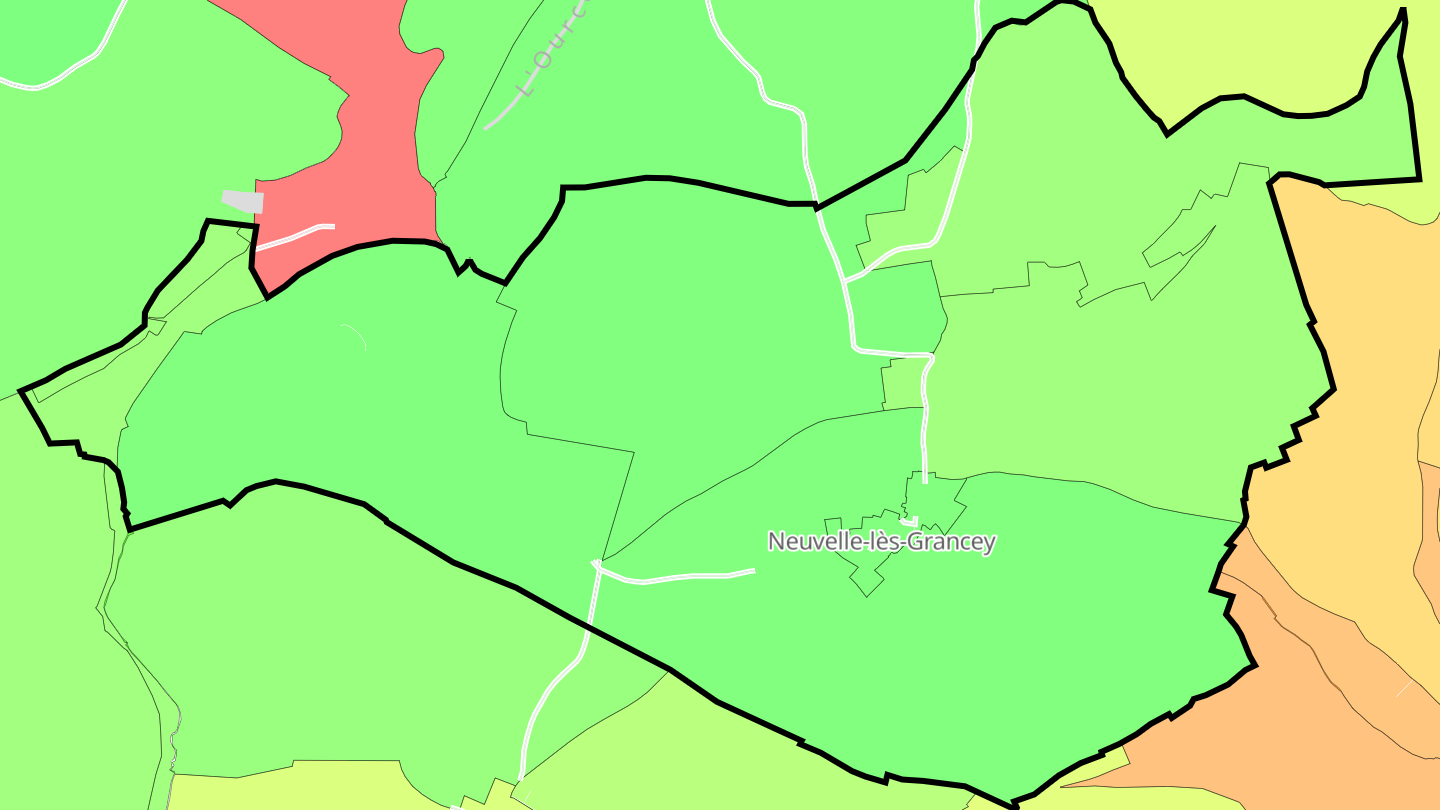Carte des prix de l'immobilier Neuvelle-lès-Grancey