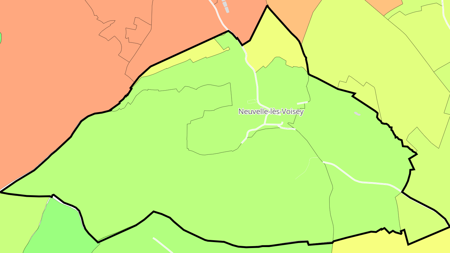 Carte des prix de l'immobilier Neuvelle-lès-Voisey