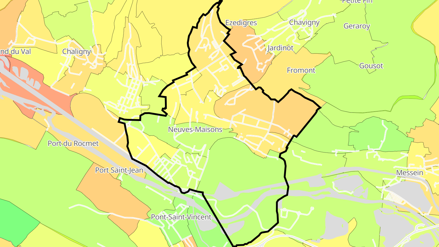 Carte des prix de l'immobilier Neuves-Maisons