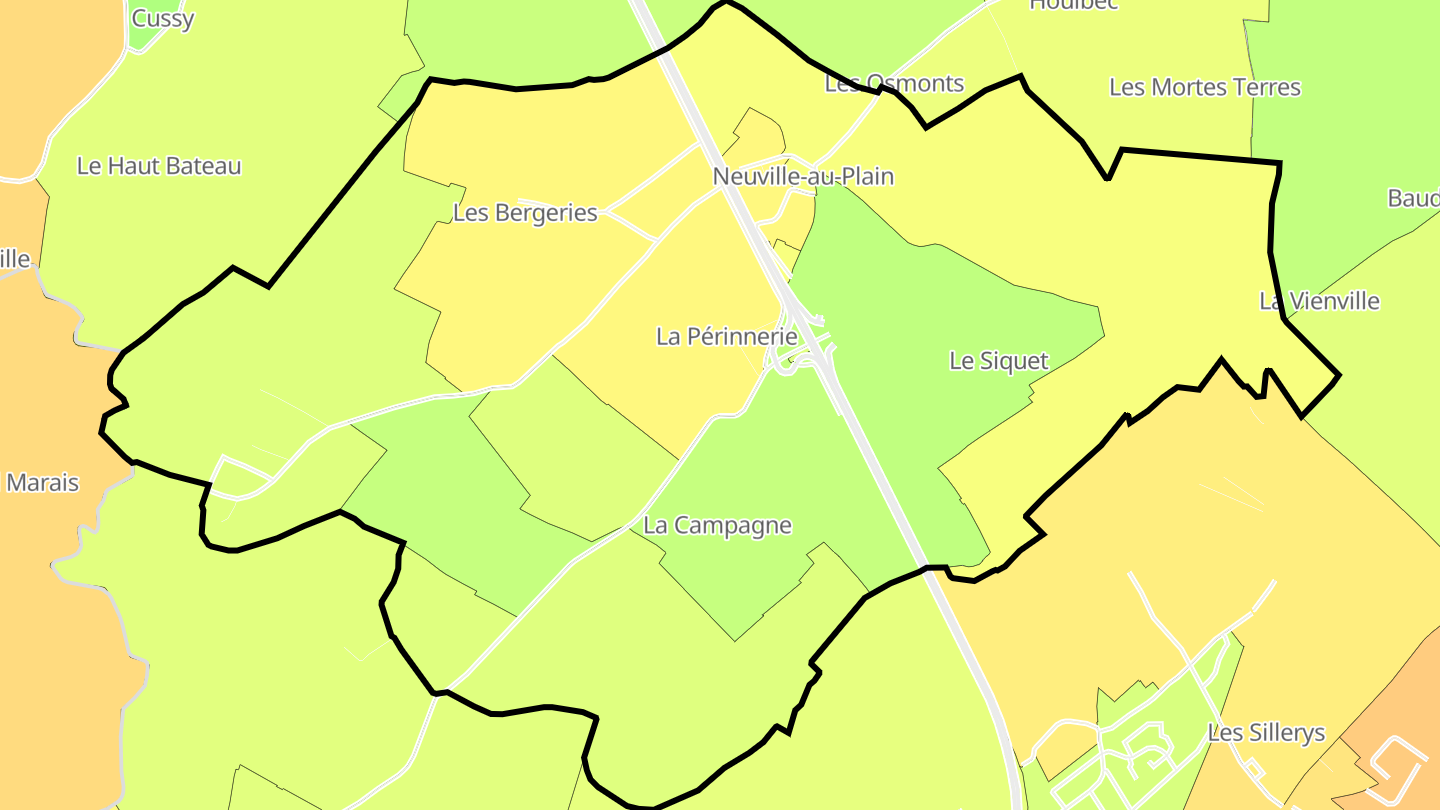 Carte des prix de l'immobilier Neuville-au-Plain