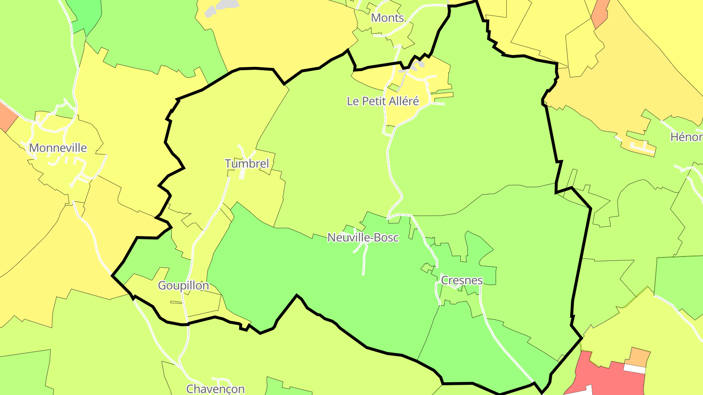 Carte des prix de l'immobilier Neuville-Bosc