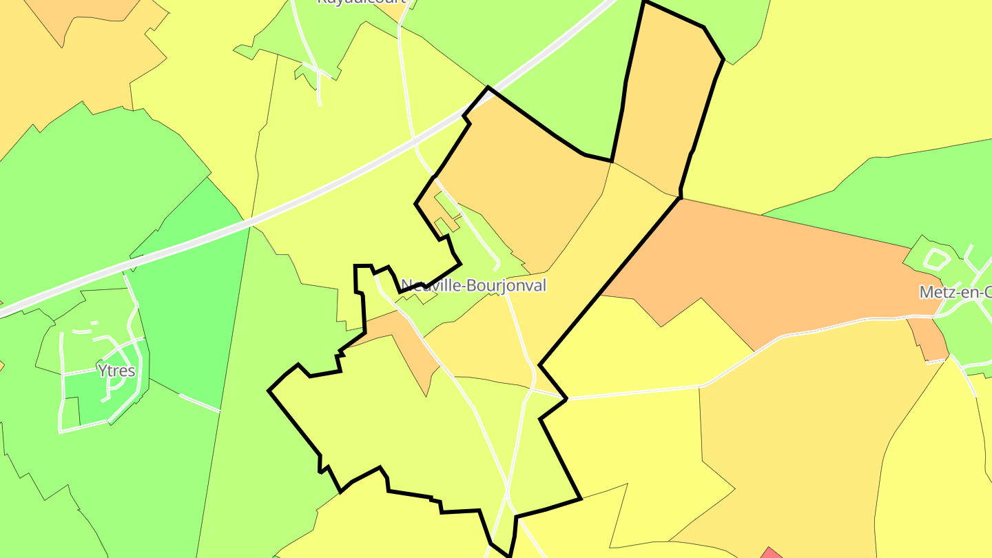 Carte des prix de l'immobilier Neuville-Bourjonval