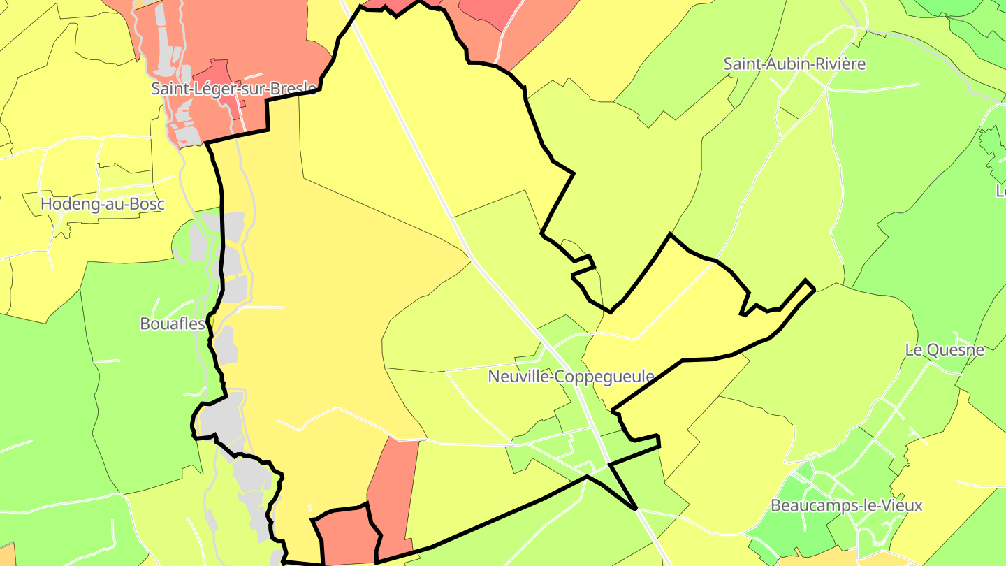 Carte des prix de l'immobilier Neuville-Coppegueule
