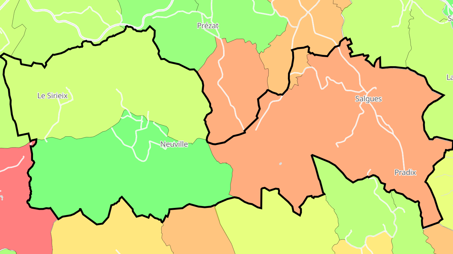 Carte des prix de l'immobilier Neuville