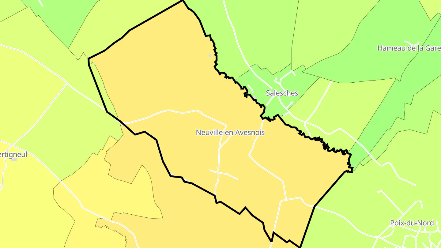 Carte des prix de l'immobilier Neuville-en-Avesnois