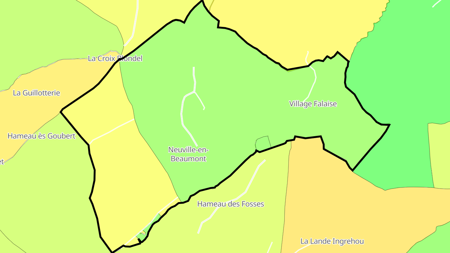 Carte des prix de l'immobilier Neuville-en-Beaumont