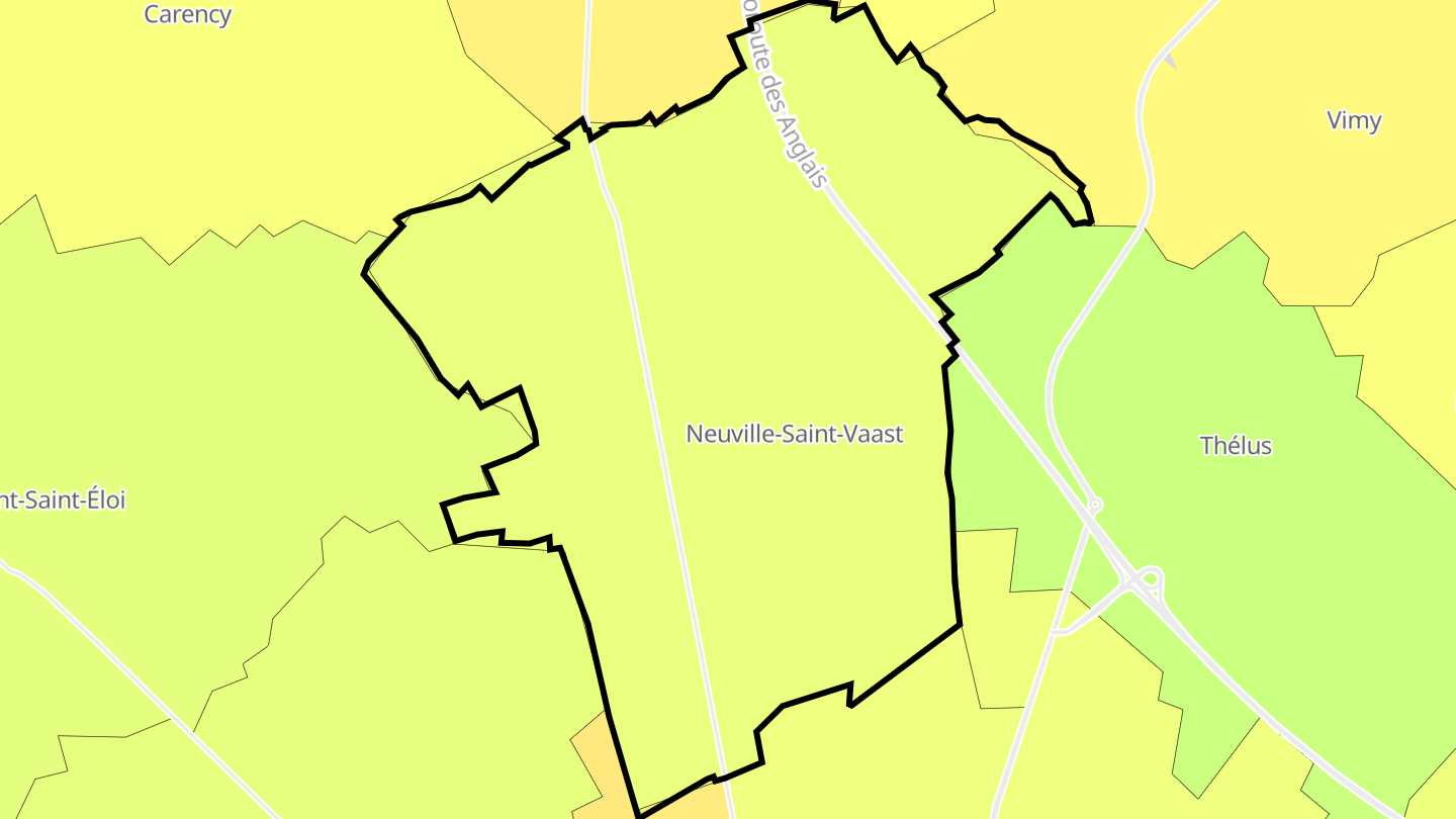 Carte des prix de l'immobilier Neuville-Saint-Vaast