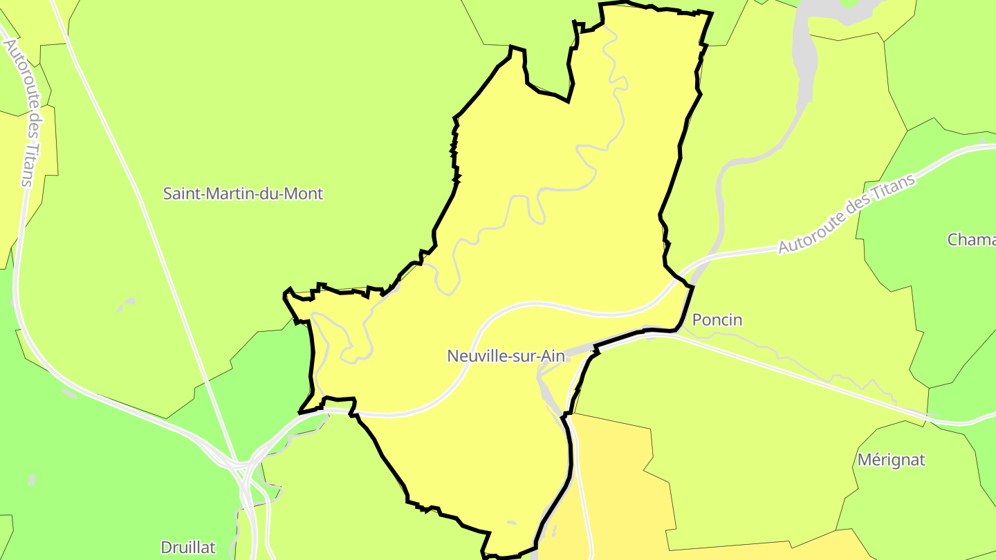 Carte des prix de l'immobilier Neuville-sur-Ain