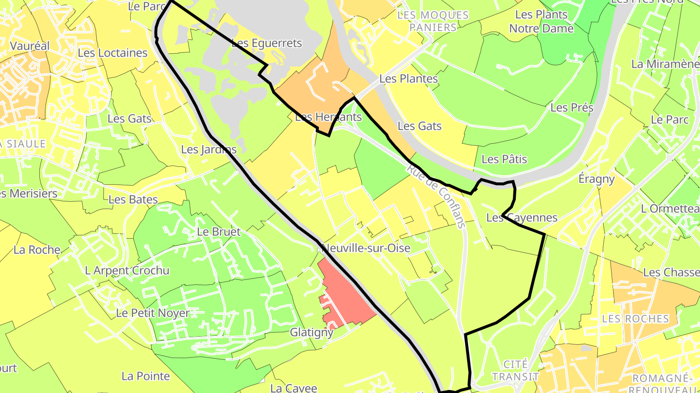 Carte des prix de l'immobilier Neuville-sur-Oise