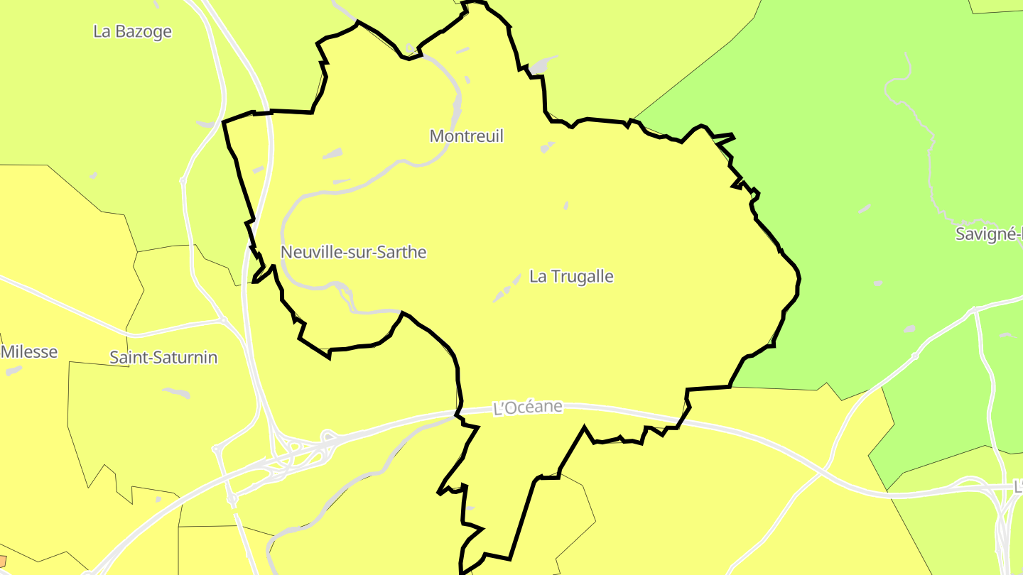 Carte des prix de l'immobilier Neuville-sur-Sarthe