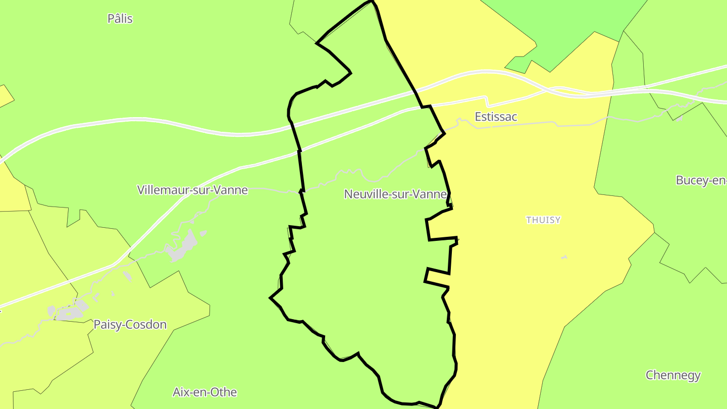 Carte des prix de l'immobilier Neuville-sur-Vanne