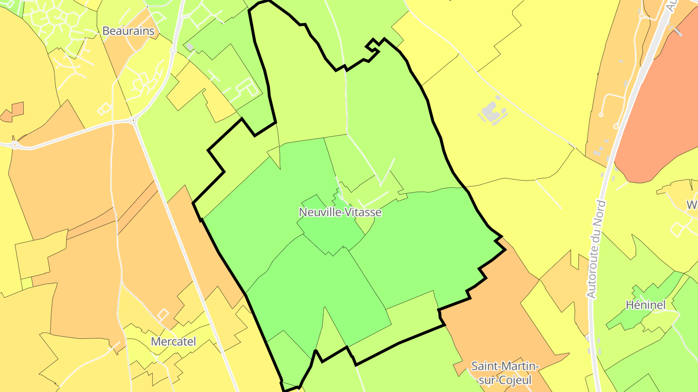 Carte des prix de l'immobilier Neuville-Vitasse