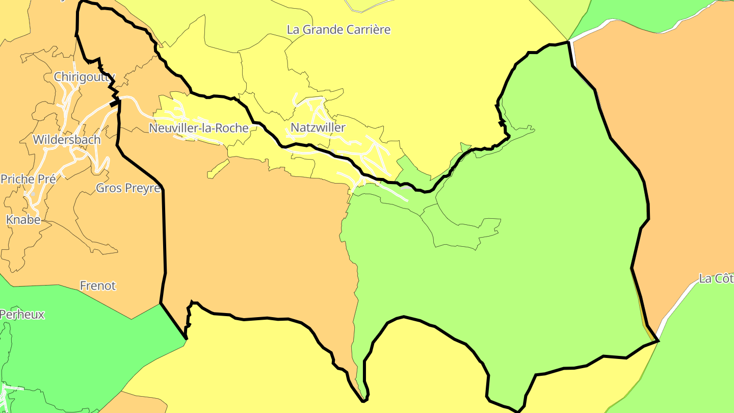 Carte des prix de l'immobilier Neuviller-la-Roche