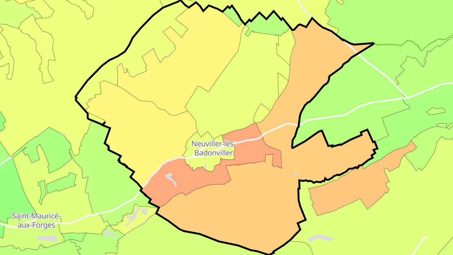 Carte des prix de l'immobilier Neuviller-lès-Badonviller