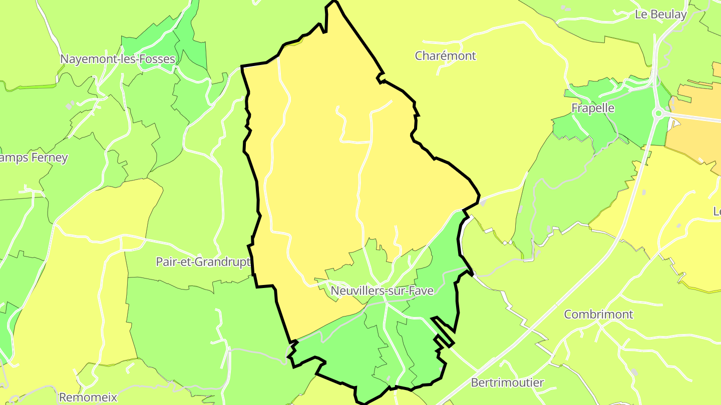 Carte des prix de l'immobilier Neuvillers-sur-Fave