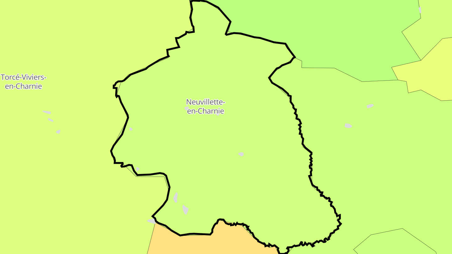 Carte des prix de l'immobilier Neuvillette-en-Charnie