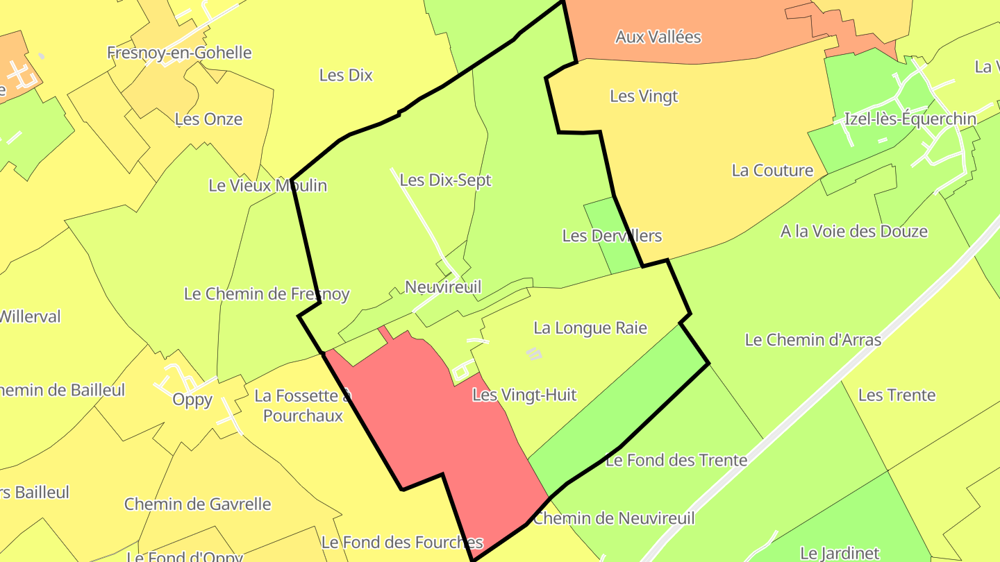 Carte des prix de l'immobilier Neuvireuil