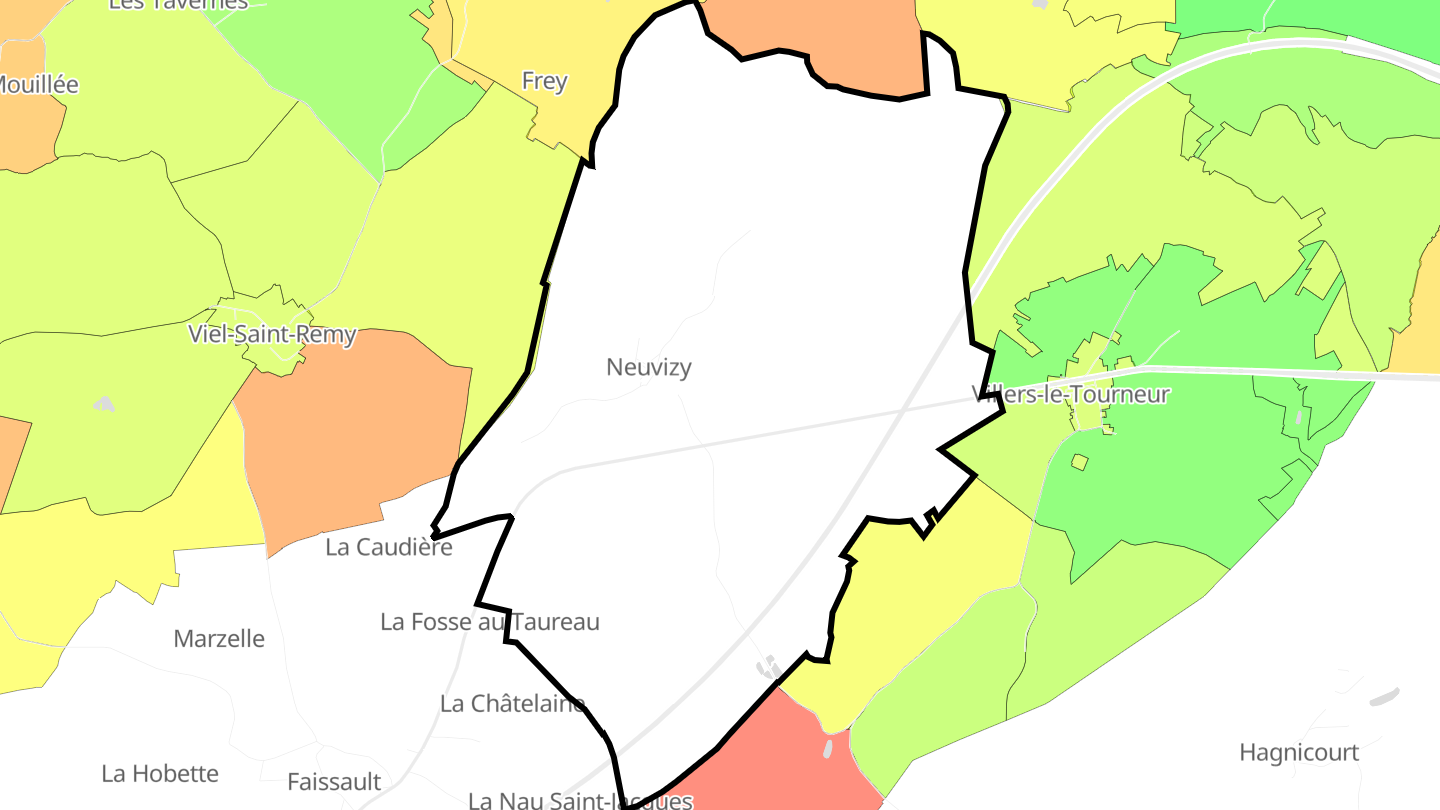 Carte des prix de l'immobilier Neuvizy