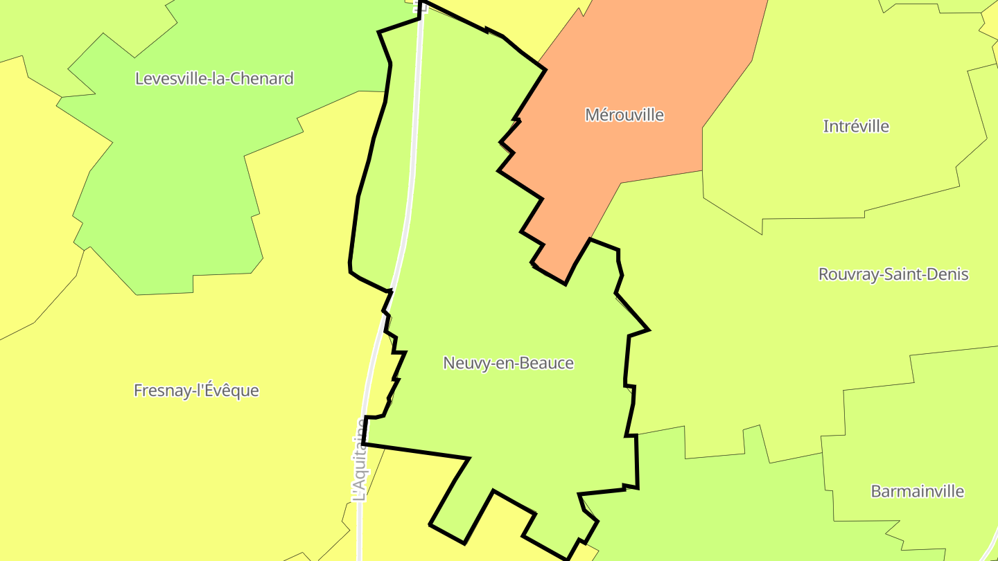 Carte des prix de l'immobilier Neuvy-en-Beauce