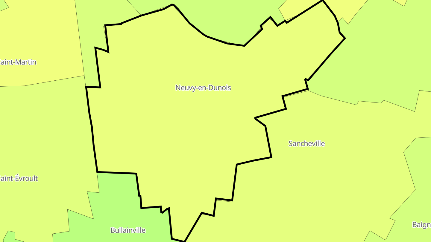 Carte des prix de l'immobilier Neuvy-en-Dunois