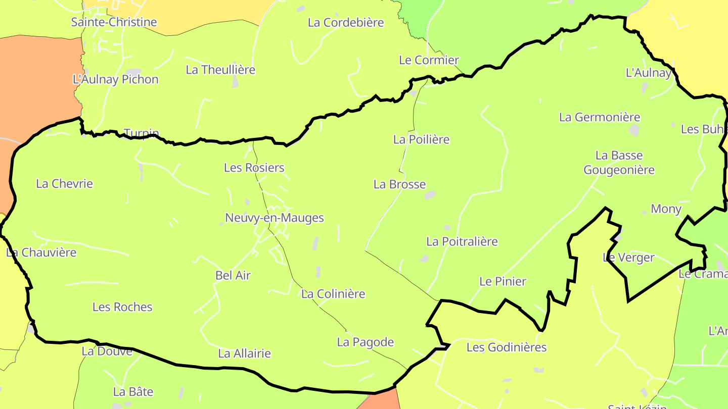 Carte des prix de l'immobilier Neuvy-en-Mauges