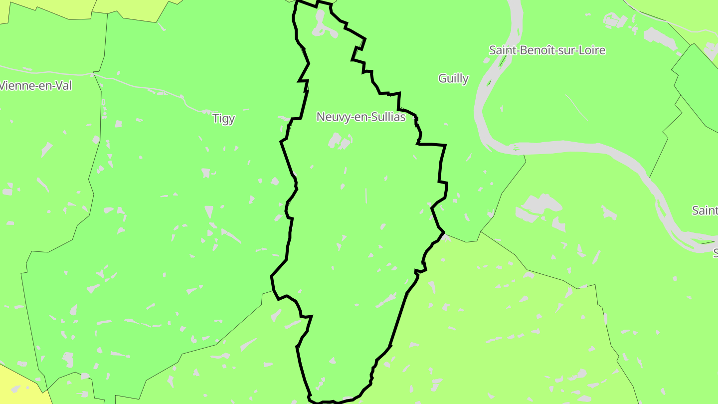 Carte des prix de l'immobilier Neuvy-en-Sullias