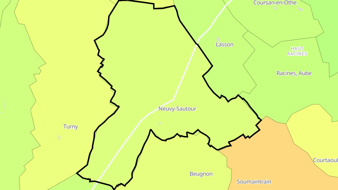 Carte des prix de l'immobilier Neuvy-Sautour