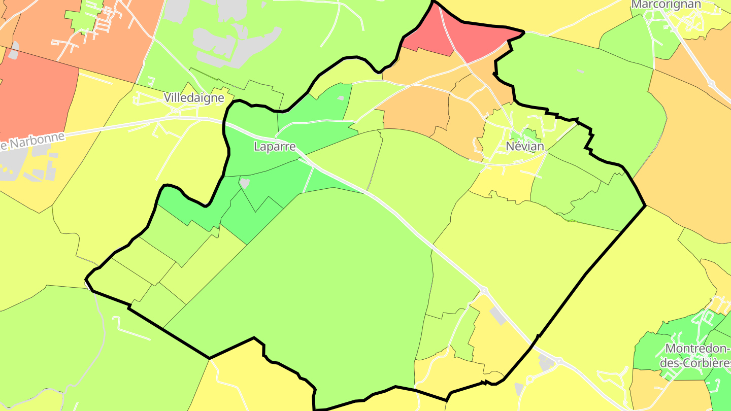 Carte des prix de l'immobilier Névian