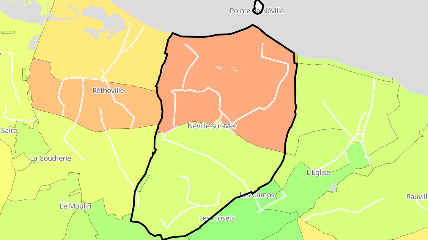 Carte des prix de l'immobilier Néville-sur-Mer
